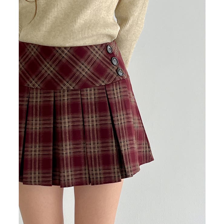 【着用動画あり 3色 2サイズ展開】クラシックチェックプリーツミニスカート | by muni:r | 詳細画像25 