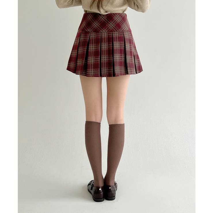 【着用動画あり 3色 2サイズ展開】クラシックチェックプリーツミニスカート | by muni:r | 詳細画像26 