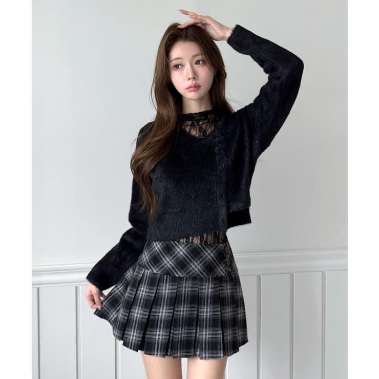 【着用動画あり 3色 2サイズ展開】クラシックチェックプリーツミニスカート | by muni:r | 詳細画像4 