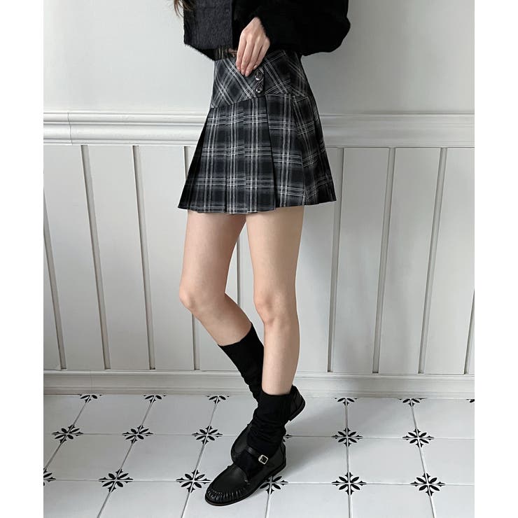 【着用動画あり 3色 2サイズ展開】クラシックチェックプリーツミニスカート | by muni:r | 詳細画像5 