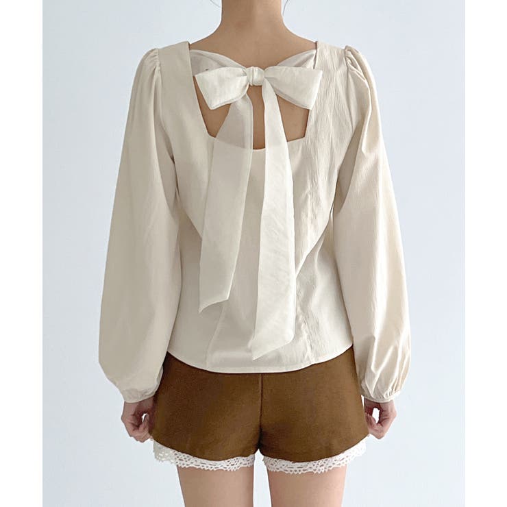 バックリボンストラップ ブラウス/2026 SS COLLECTION | by muni:r | 詳細画像10 