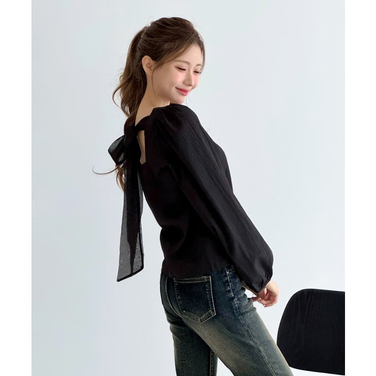 バックリボンストラップ ブラウス/2026 SS COLLECTION | by muni:r | 詳細画像13 