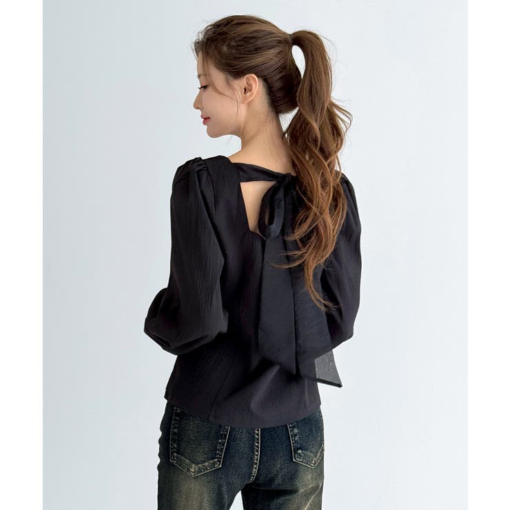 バックリボンストラップ ブラウス/2026 SS COLLECTION | by muni:r | 詳細画像14 