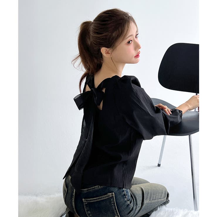 バックリボンストラップ ブラウス/2026 SS COLLECTION | by muni:r | 詳細画像19 