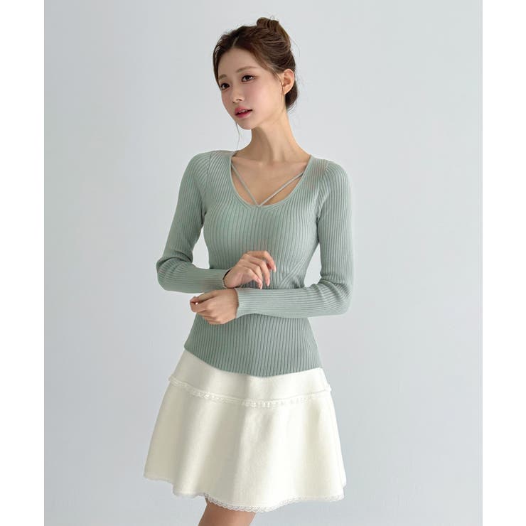 クロスストラップ リブニット/2026 SS COLLECTION | by muni:r | 詳細画像15 