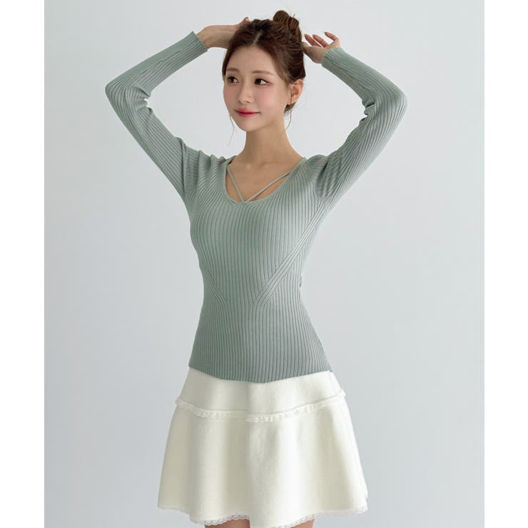 クロスストラップ リブニット/2026 SS COLLECTION | by muni:r | 詳細画像16 