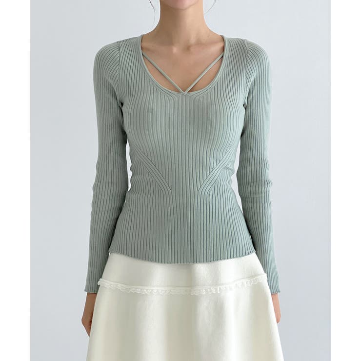 クロスストラップ リブニット/2026 SS COLLECTION | by muni:r | 詳細画像22 