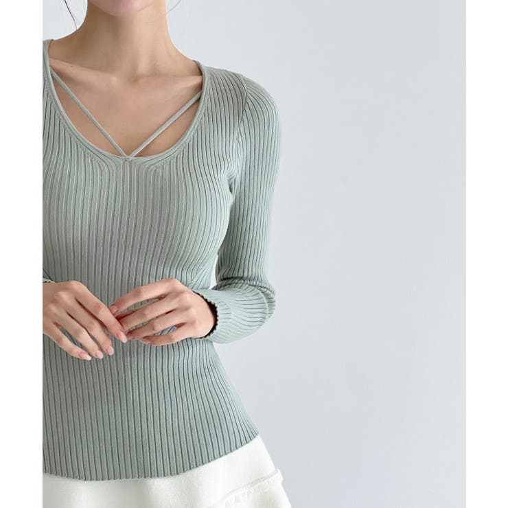 クロスストラップ リブニット/2026 SS COLLECTION | by muni:r | 詳細画像23 