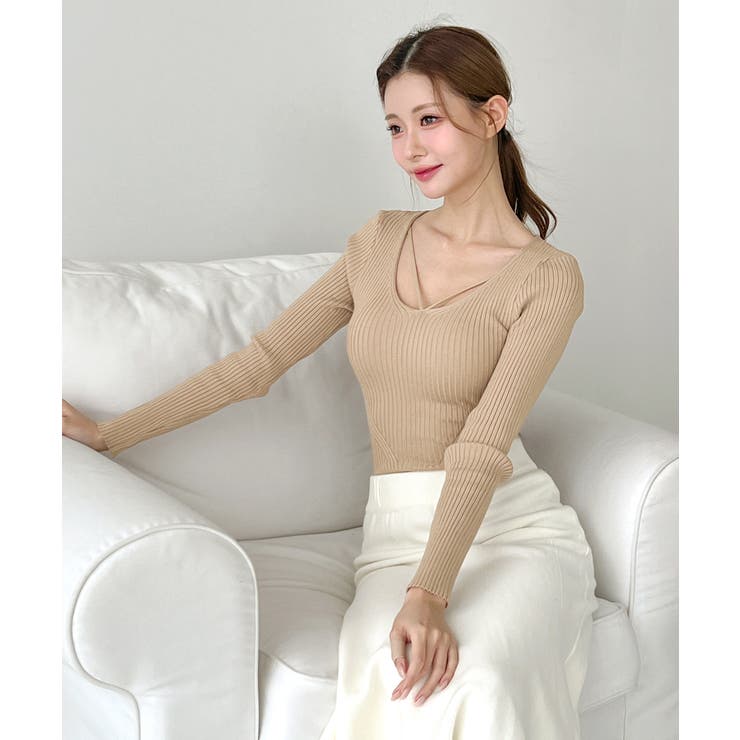 クロスストラップ リブニット/2026 SS COLLECTION | by muni:r | 詳細画像7 