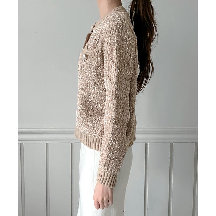 【着用動画あり 4色展開】フラワーボタンツイードニットカーディガン 2026 | by muni:r | 詳細画像31 