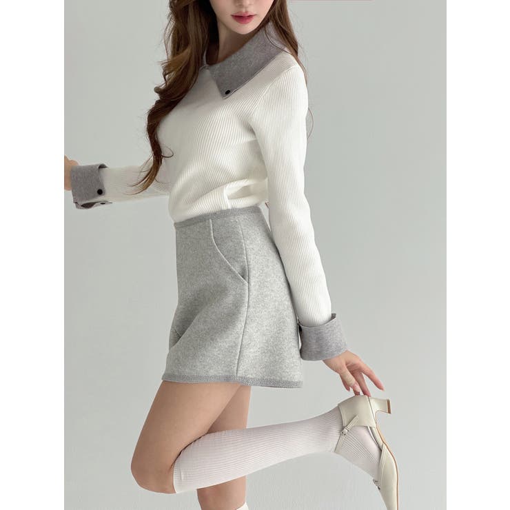 クラシックカラーブロックカラーニット/2026 SS COLLECTION | by muni:r | 詳細画像3 