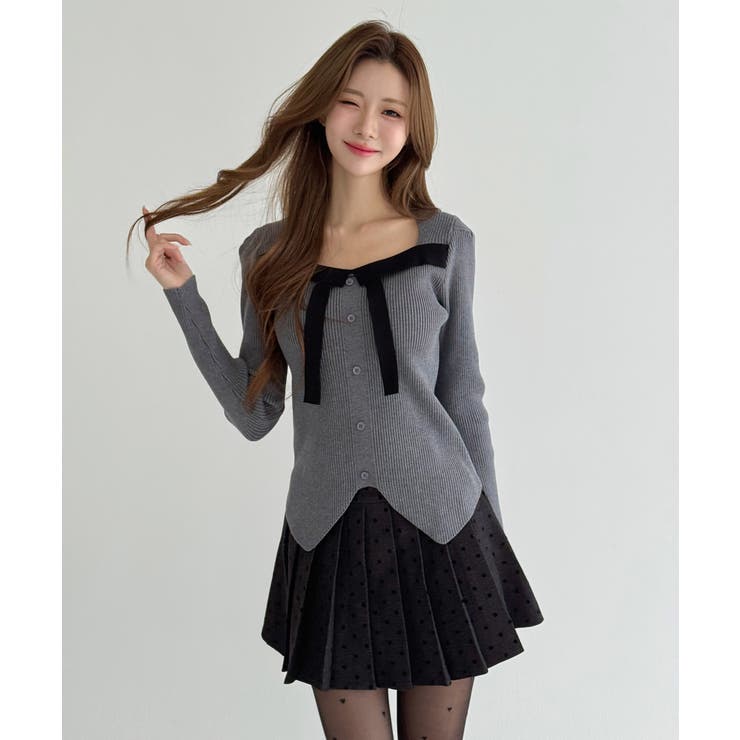 リボン配色 リブニット/2026 SS COLLECTION | by muni:r | 詳細画像16 