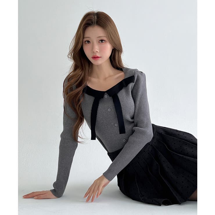 リボン配色 リブニット/2026 SS COLLECTION | by muni:r | 詳細画像22 