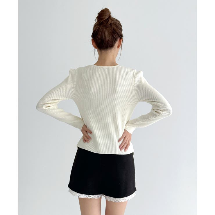 リボン配色 リブニット/2026 SS COLLECTION | by muni:r | 詳細画像4 