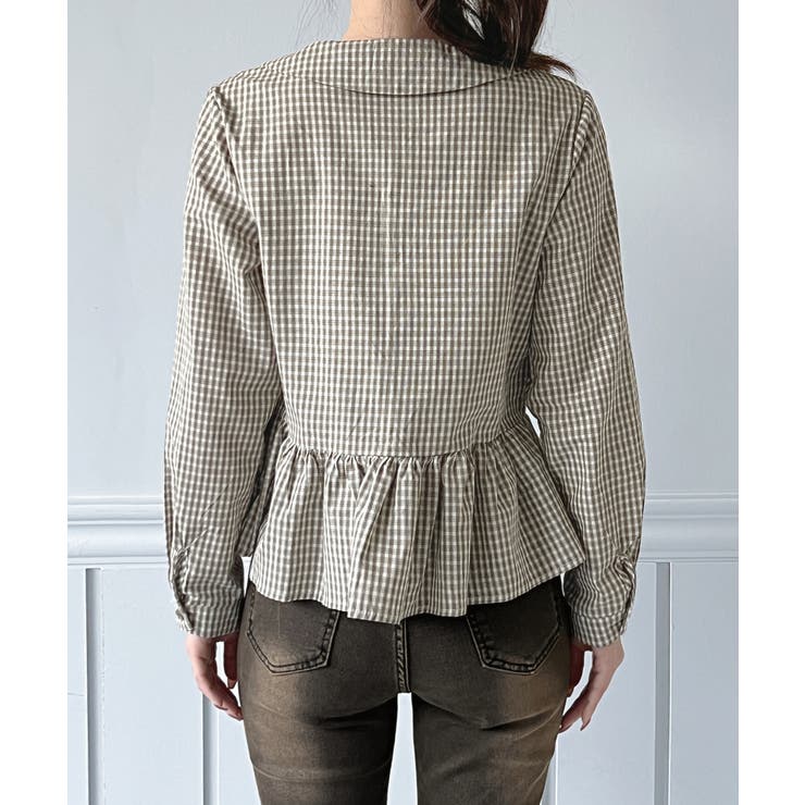 チェックペプラムカラーブラウス/2026 SS COLLECTION | by muni:r | 詳細画像11 