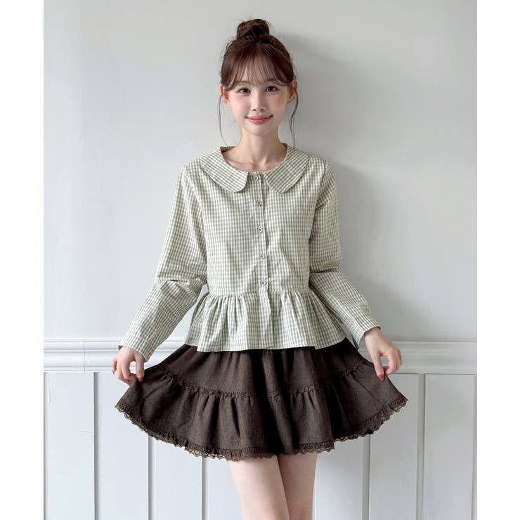 チェックペプラムカラーブラウス/2026 SS COLLECTION | by muni:r | 詳細画像16 