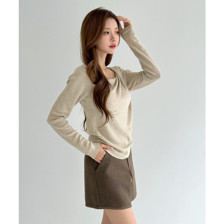 【着用動画あり 3色展開】ソフトドレープニットトップ 2026 | by muni:r | 詳細画像2 