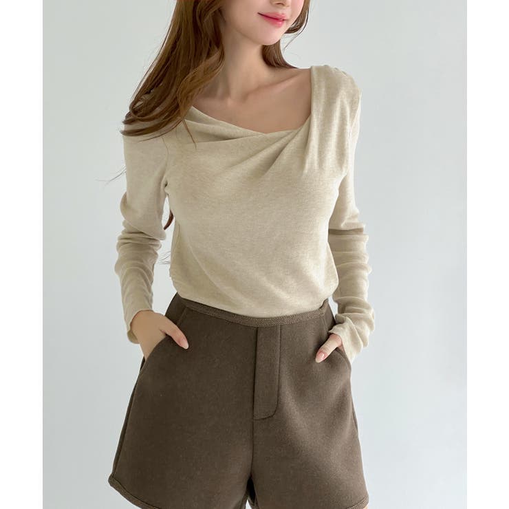 【着用動画あり 3色展開】ソフトドレープニットトップ 2026 | by muni:r | 詳細画像3 