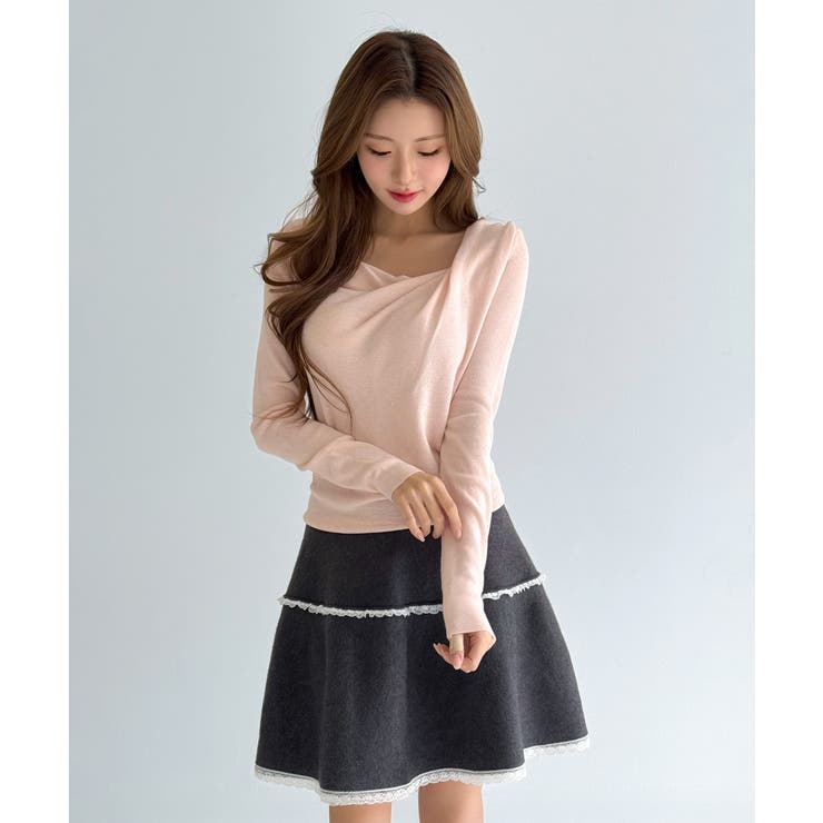 【着用動画あり 3色展開】ソフトドレープニットトップ 2026 | by muni:r | 詳細画像8 