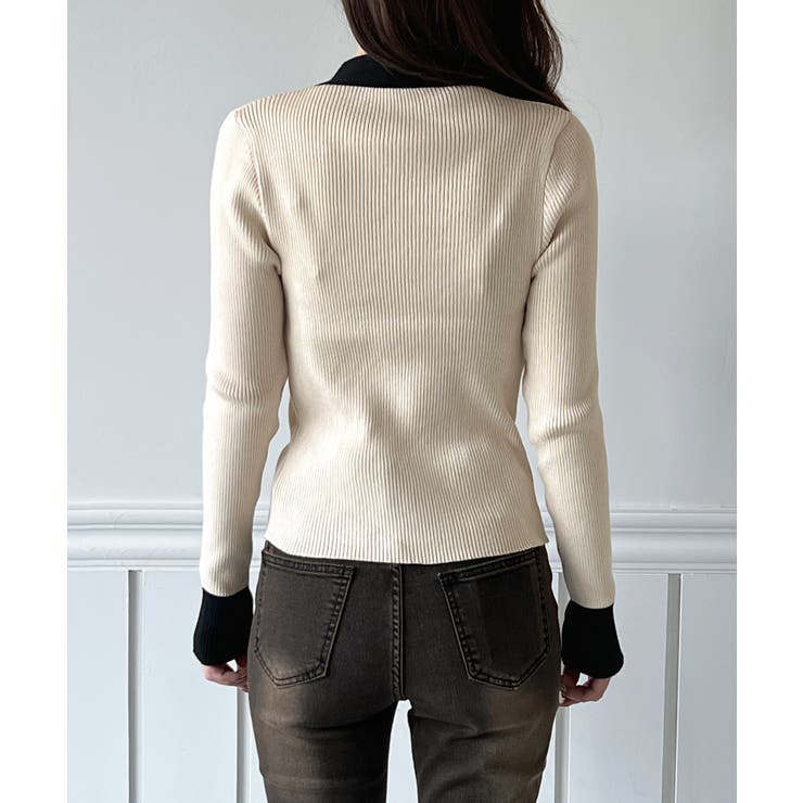 【2WAY】リボンタイ配色リブニット/2026 SS COLLECTION | by muni:r | 詳細画像26 