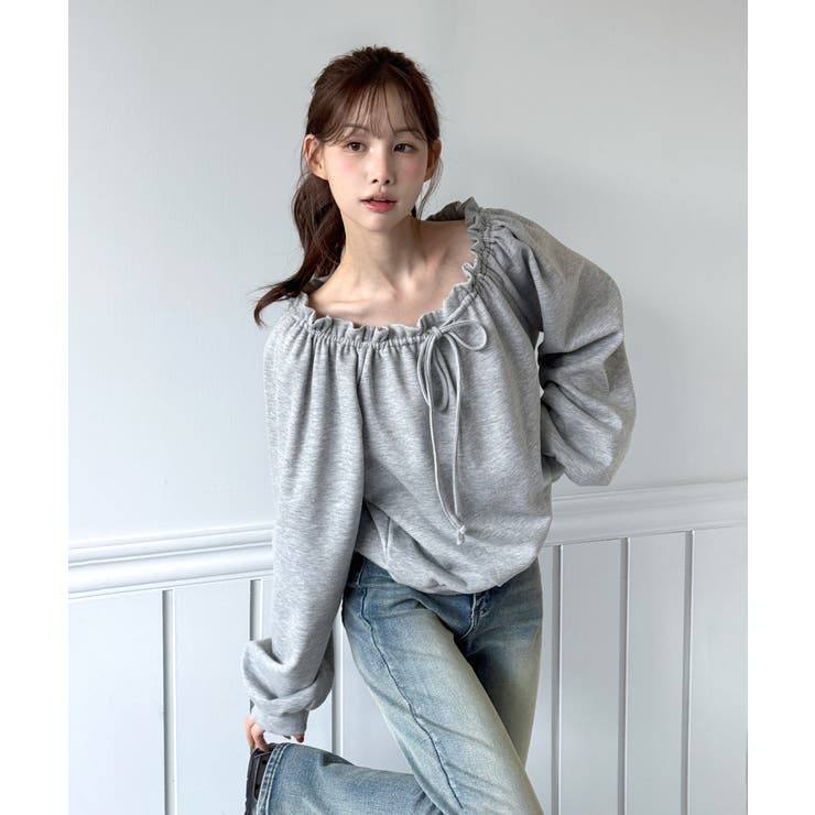 [2WAY] オフショルダーストリングスウェット 2026 | by muni:r | 詳細画像9 