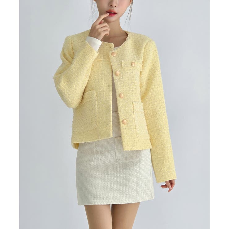 【着用動画あり 3色展開】クラシックゴールドボタンツイードジャケット 2026 | by muni:r | 詳細画像21 