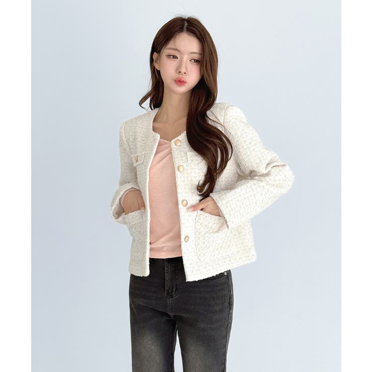 【着用動画あり 3色展開】クラシックゴールドボタンツイードジャケット 2026 | by muni:r | 詳細画像3 