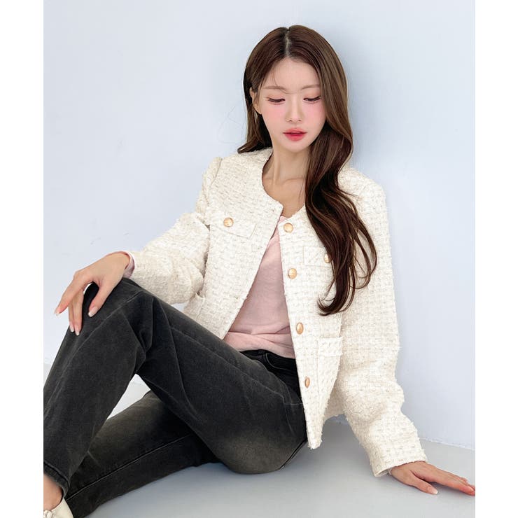 【着用動画あり 3色展開】クラシックゴールドボタンツイードジャケット 2026 | by muni:r | 詳細画像5 