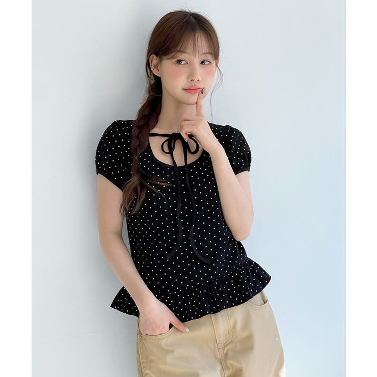 【ドットリボンシリーズ半袖が登場！】ドットリボンフリル半袖Tシャツ 2026 S… | by muni:r | 詳細画像12 