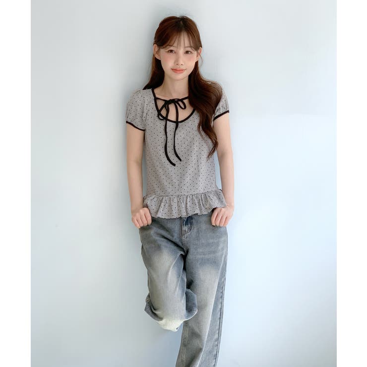 【ドットリボンシリーズ半袖が登場！】ドットリボンフリル半袖Tシャツ 2026 S… | by muni:r | 詳細画像25 