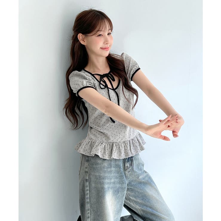 【ドットリボンシリーズ半袖が登場！】ドットリボンフリル半袖Tシャツ 2026 S… | by muni:r | 詳細画像28 