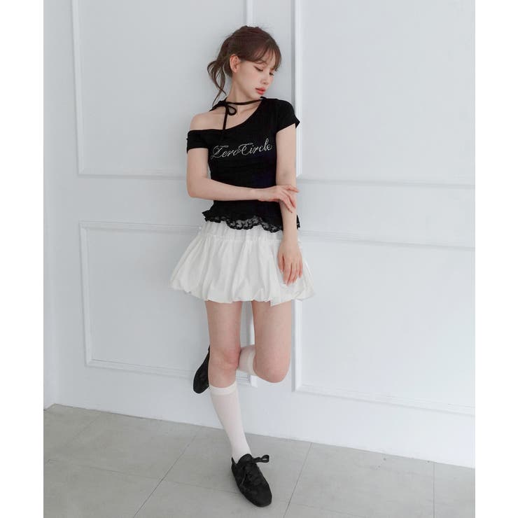 リボンレースフリルオフショルダーTシャツ/2026 SS COLLECTION | by muni:r | 詳細画像10 
