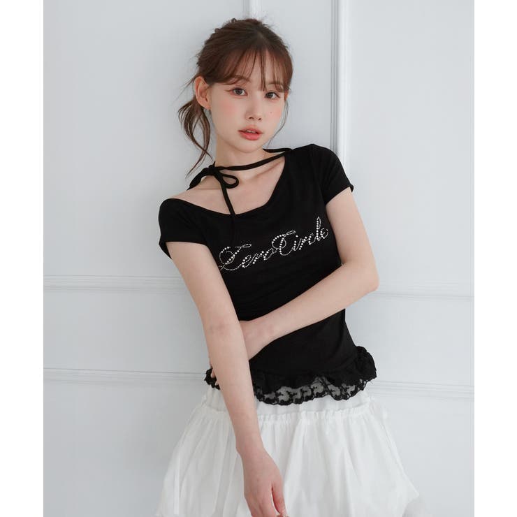 リボンレースフリルオフショルダーTシャツ/2026 SS COLLECTION | by muni:r | 詳細画像9 