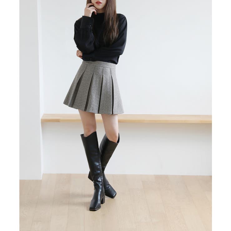 バンドカラー パフ袖 サテンブラウス | by muni:r | 詳細画像11 