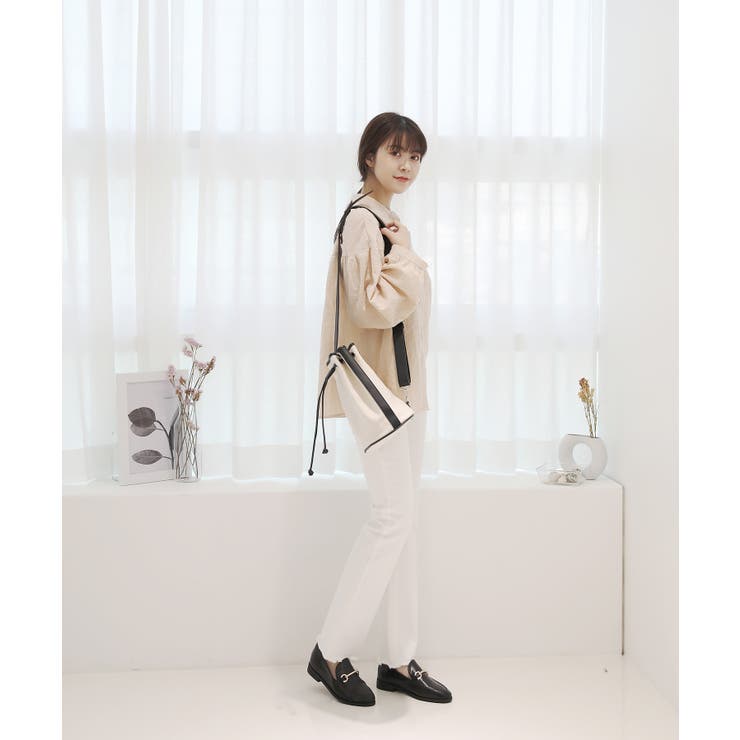 コットンストライプ シャーリングブラウス | by muni:r | 詳細画像10 