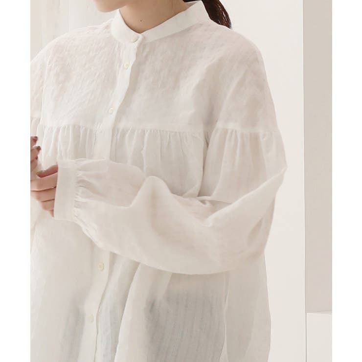 コットンストライプ シャーリングブラウス | by muni:r | 詳細画像21 