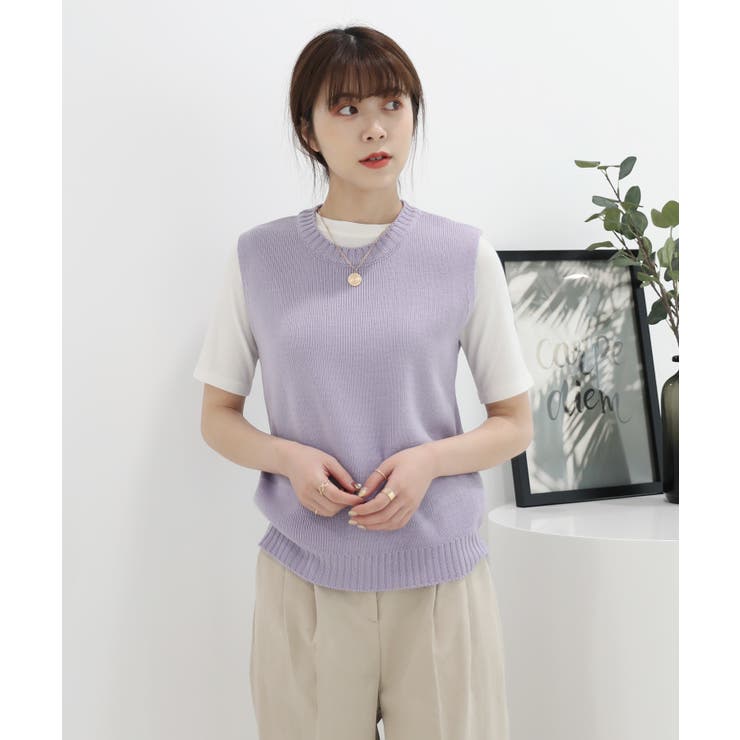 ラウンドネック ニットベスト | by muni:r | 詳細画像3 