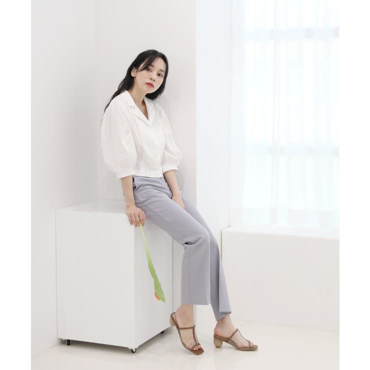 涼しい 素材 カラー スラックス | by muni:r | 詳細画像5 