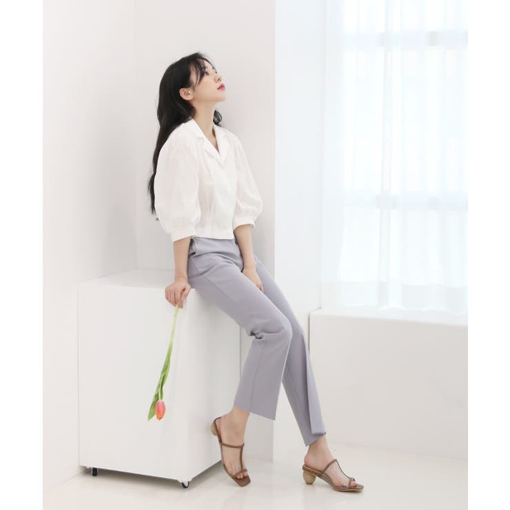 涼しい 素材 カラー スラックス | by muni:r | 詳細画像6 