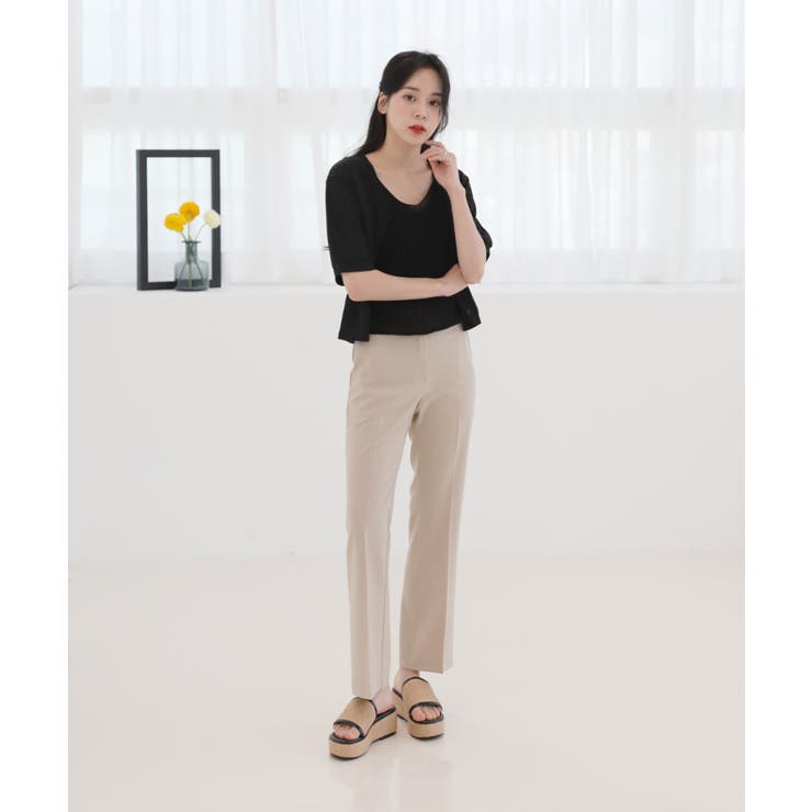 涼しい 素材 カラー スラックス | by muni:r | 詳細画像8 