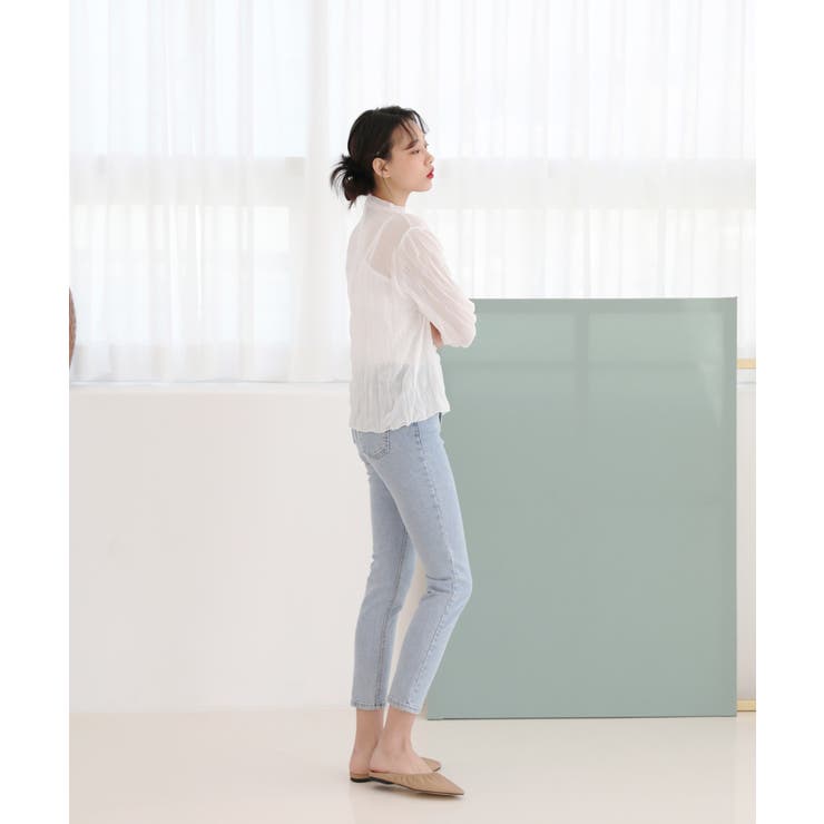 パステルカラー ハイネック チュール ブラウス | by muni:r | 詳細画像14 