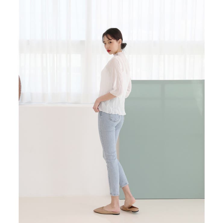 パステルカラー ハイネック チュール ブラウス | by muni:r | 詳細画像16 