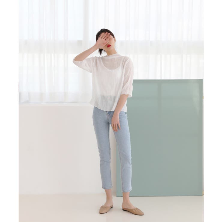 パステルカラー ハイネック チュール ブラウス | by muni:r | 詳細画像17 