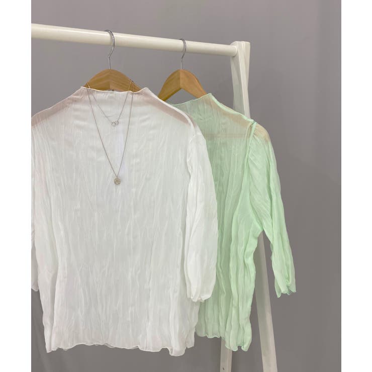 パステルカラー ハイネック チュール ブラウス | by muni:r | 詳細画像23 