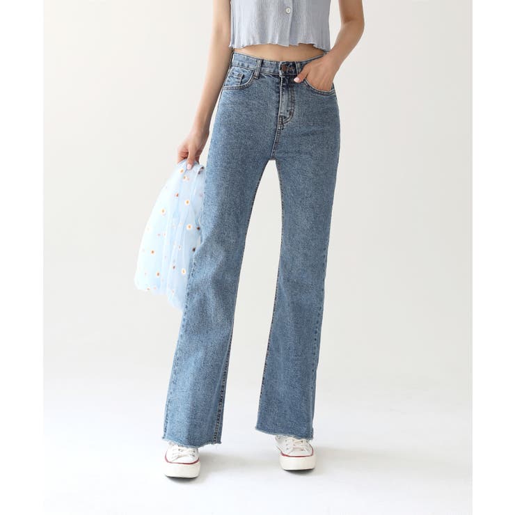 モデルシルエットセミブーツカット デニムパンツ[品番：FROW0000178