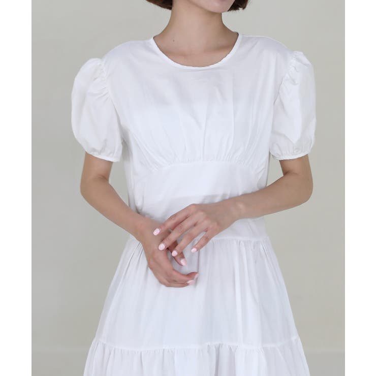 パフシャーリング リボンロングワンピース/バックポイントリボンフレアワンピース | by muni:r | 詳細画像13 