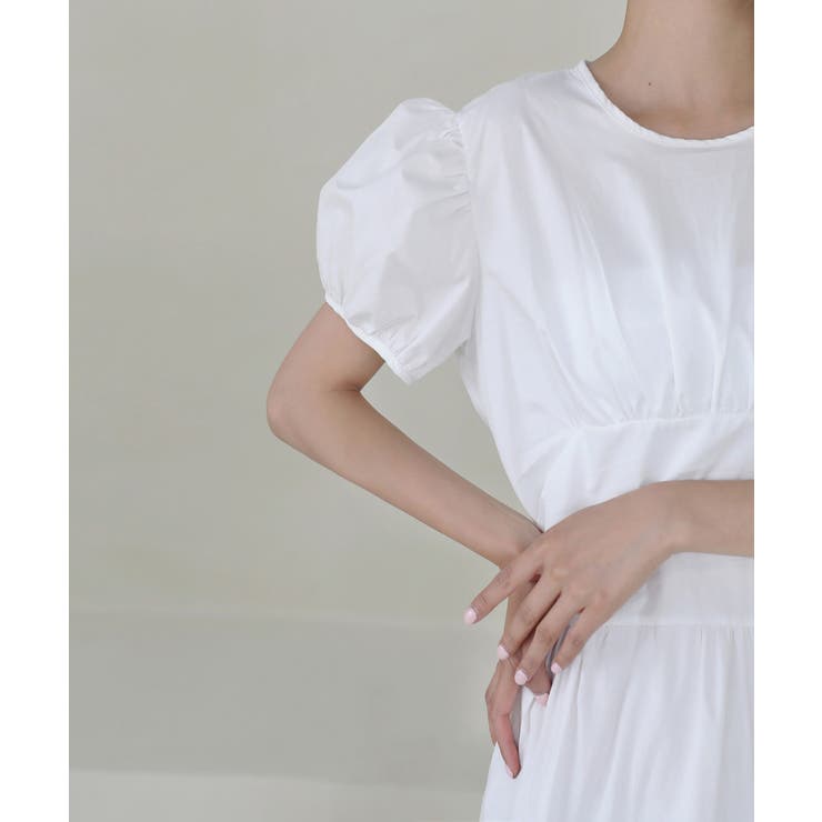 パフシャーリング リボンロングワンピース/バックポイントリボンフレアワンピース | by muni:r | 詳細画像15 