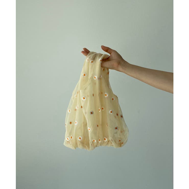 シフォン花刺繍シースルー トートバック | by muni:r | 詳細画像15 