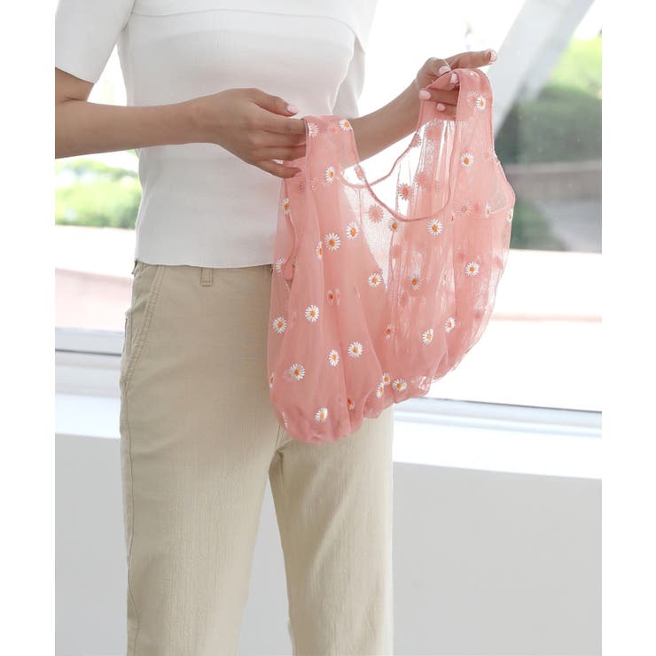 シフォン花刺繍シースルー トートバック | by muni:r | 詳細画像26 