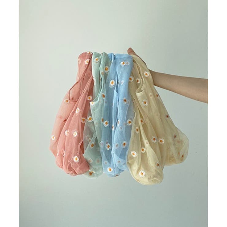 シフォン花刺繍シースルー トートバック | by muni:r | 詳細画像3 